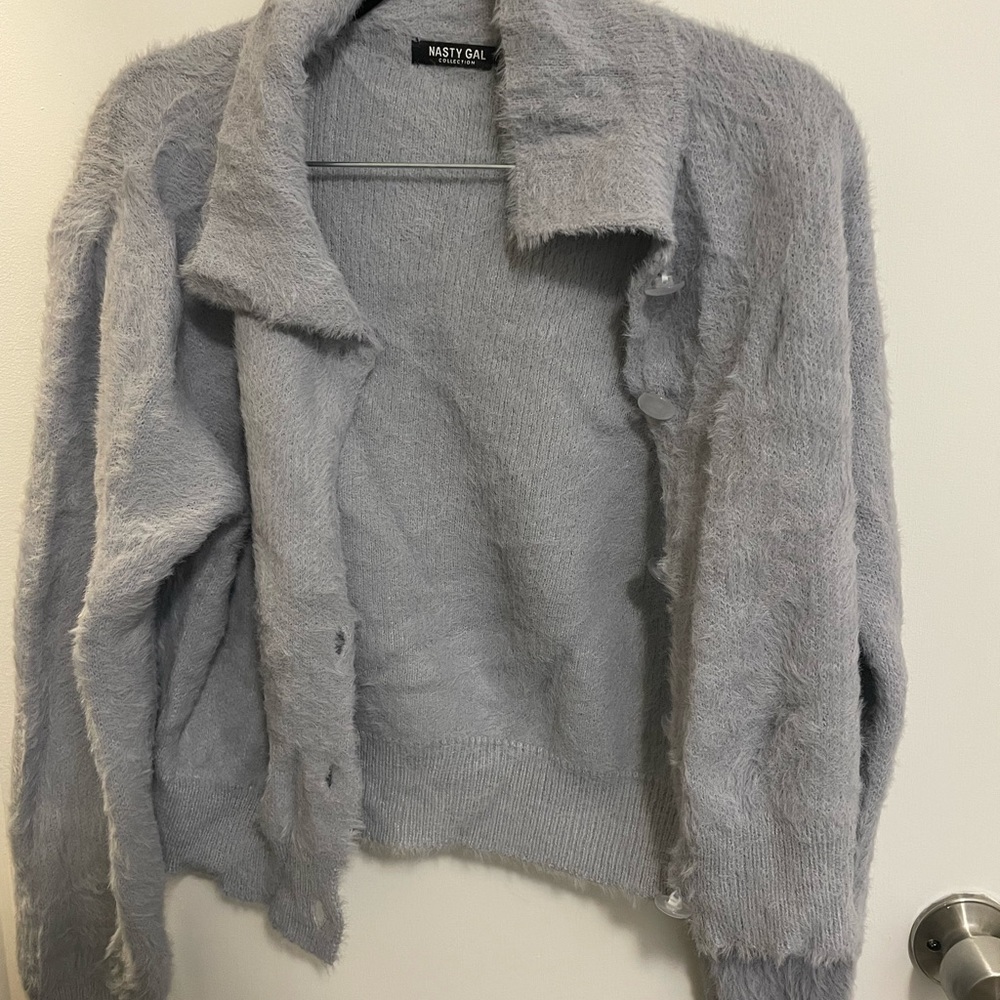 Nasty Gal Fuzzy Light Purple Cardigan
